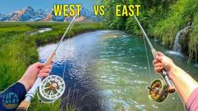 Fishing the East vs West 1v1: Who can catch the biggest fish?? (Fly Fishing for Trout)