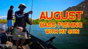 More August Bass Fishing w/ My Son | Summer Lake Perris 2024 #fishing #bass #bassfishing