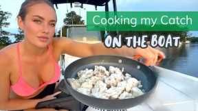 Catching & Cooking Fish on my Boat: Fishing and Eating What I Catch