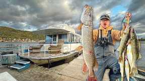 3 Day Fish, Camp, Catch & Cook Beneath A MISSISSIPPI RIVER DAM! - Winter Weather Advisory