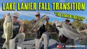 Bass Fishing the Fall Transition on Lake Lanier (Spots, Largies and STRIPER!!!)