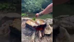 cooking fish on hot stone | fish recipe | fishing | #asmr #cooking #fishing