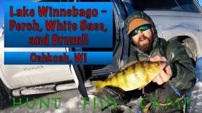 Lake Winnebago Ice Fishing - Perch, White Bass, and Drum!