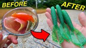 Melting OLD Plastic to Make The PERFECT Bass Fishing Bait! Create to Catch