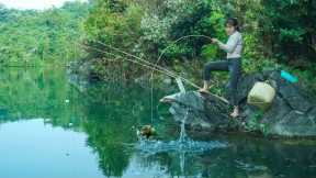 Lake Fishing with a Bamboo Rod: Excitement and Unexpected Twists