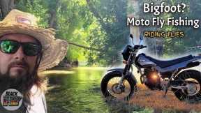 Bigfoot? Moto fly fishing to secret mountain creek (Riding Flies) TW200 adventure exploring nature