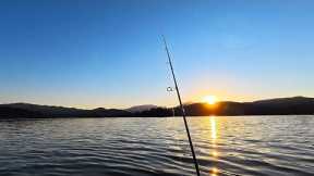 Fishing Lake Buffalo At Sunset