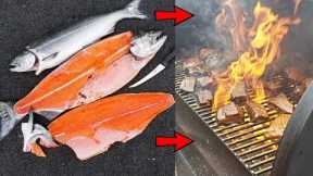 The BEST and EASIEST Smoked Salmon Recipe *FIRE* Catch and Cook!!