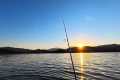 Fishing Lake Buffalo At Sunset