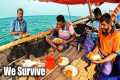 We survive cook and eating crabs,