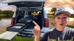 Overnight Camping, Fishing & Cooking In My SUV - Down By The River