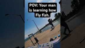 When He’s New to Fly Fishing and You feel like the Target 🎯😩 #FLYFishing #CouplesThatFish