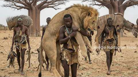 Hadzabe Tribe Hunting: Extreme Survival Kudu Hunt And Dangerous Lion Encounters in Africa