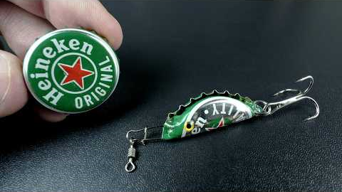 Save Money  - Turn Beer Caps into Fishing Lures!