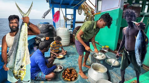 Day-14 | Two Weeks in the Ocean | Huge Tuna Catch & Boat Cooking! 🔥🐟