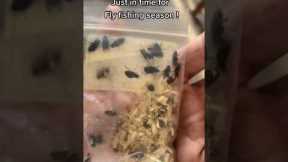 Fly Fishing Pro tip 🤣🤣 #flyfishing #literally #funny #icefishing #fliesfishing