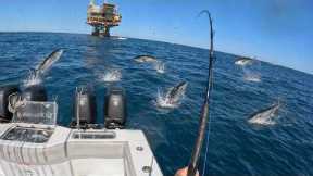 INSANE Tuna on a FLOATING Oil Rig (4000 ft Deep) How To Catch (C&C)