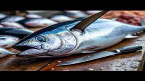 Precision Cuts❗ Yellowfin Tuna Cutting Skills like a Pro in Sorong city, Live Streaming 04 April 26