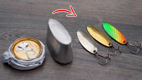 Soda Can Hornet Lure: DIY Alu Stamp Spoon Lure Result